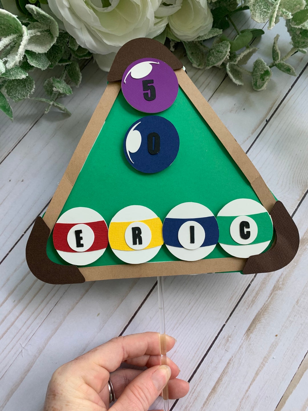 Billiards Party Theme Cake Topper, Snooker Cake Topper, Pool Cake