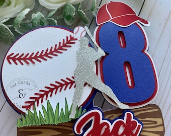 Baseball cake topper, Baseball First Birthday, Sports Cake topper, rookie of the year, Baseball party, little league, dodgers, mets,