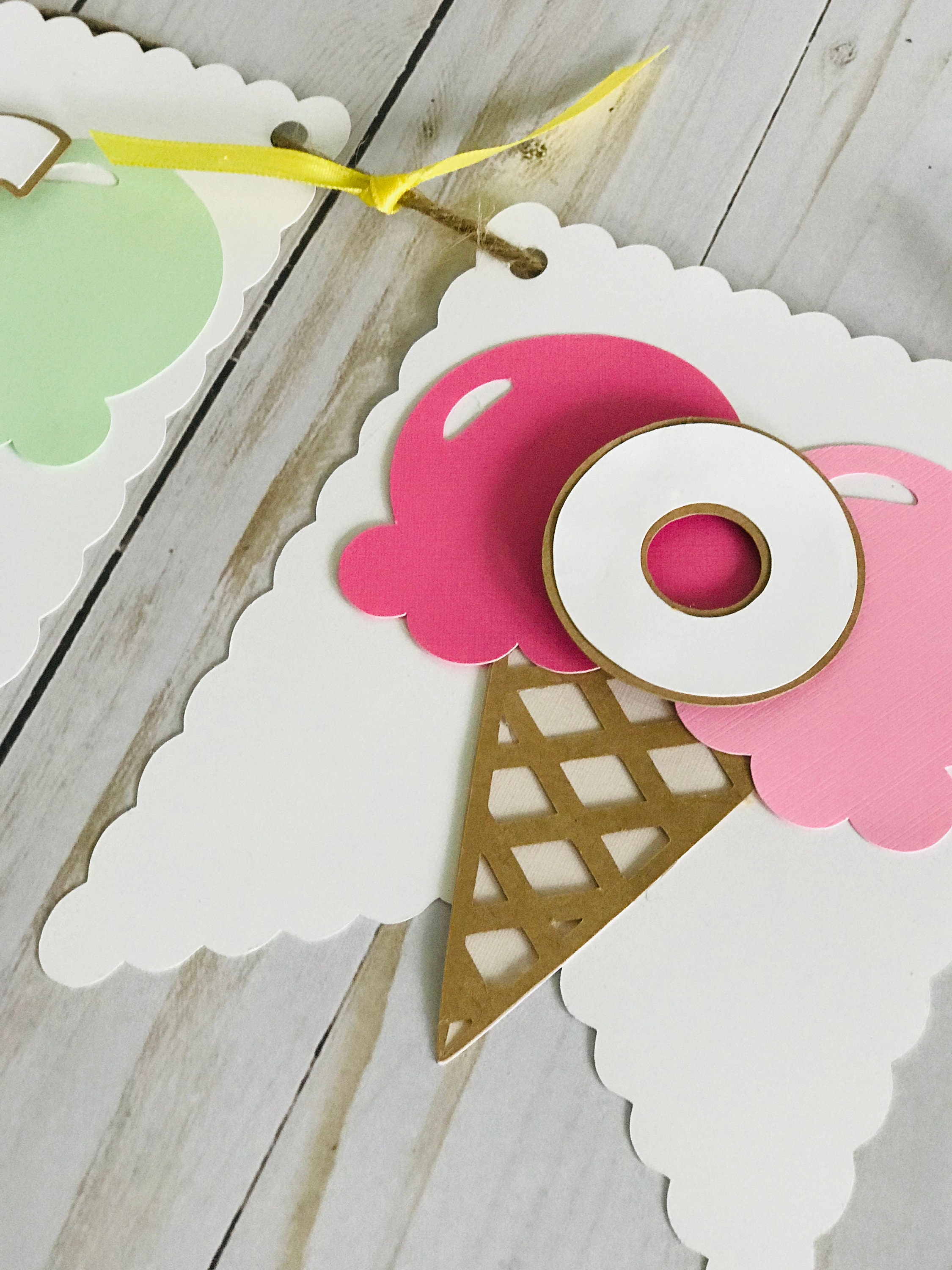 Ice Cream Banner/ Summer Theme Party Banner / Ice Cream Shoppe - Etsy