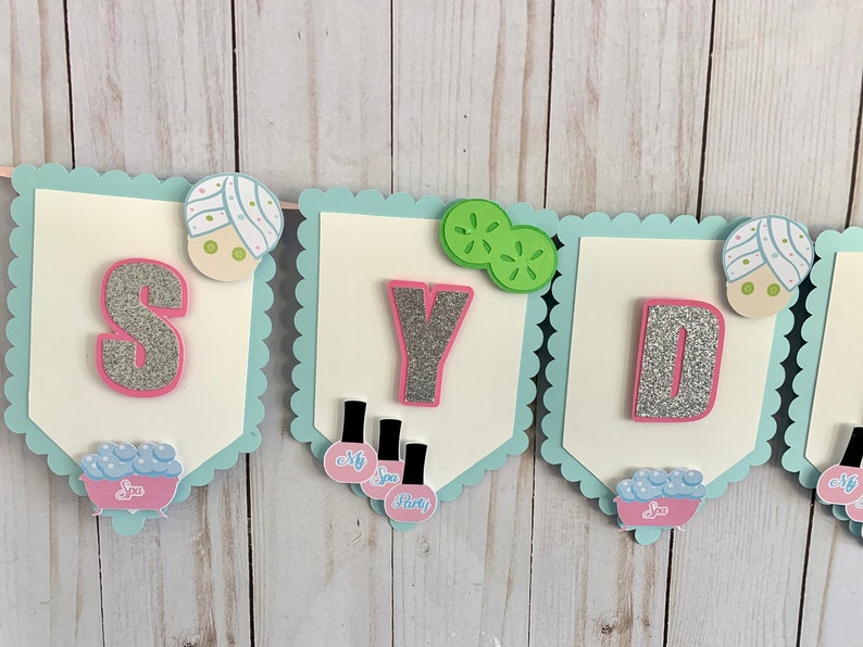 Spa party cake topper, Personalized spa cake topper, spa party, Pamper Party, Beauty Party Decorations, Makeover image 10