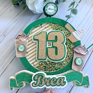 Frappy Birthday, Frappuccino Cake Topper, Frappe Birthday Theme, coffee house party, Baby Brewing party, Starbucks inspired cake topper,