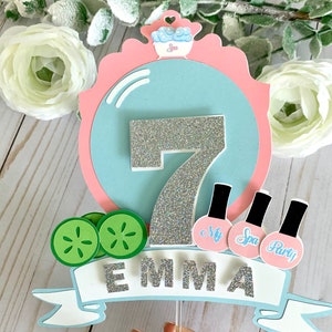 Spa party cake topper, Personalized spa cake topper, spa party, Pamper Party, Beauty Party Decorations, Makeover image 1
