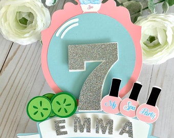 Spa party cake topper, Personalized spa cake topper, spa party, Pamper Party, Beauty Party Decorations, Makeover