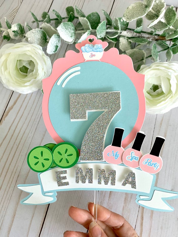 Spa party cake topper, Personalized spa cake topper, spa party, Pamper Party, Beauty Party Decorations, Makeover