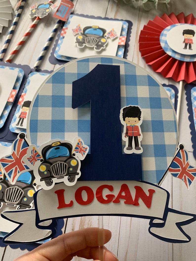 London Theme Cake Topper / London Taxi / 1st Birthday / London Etsy