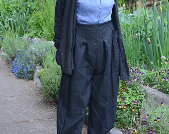 Smocked Linen Jacket with Xtra Long Pants and Xtra Large Linen Shirt