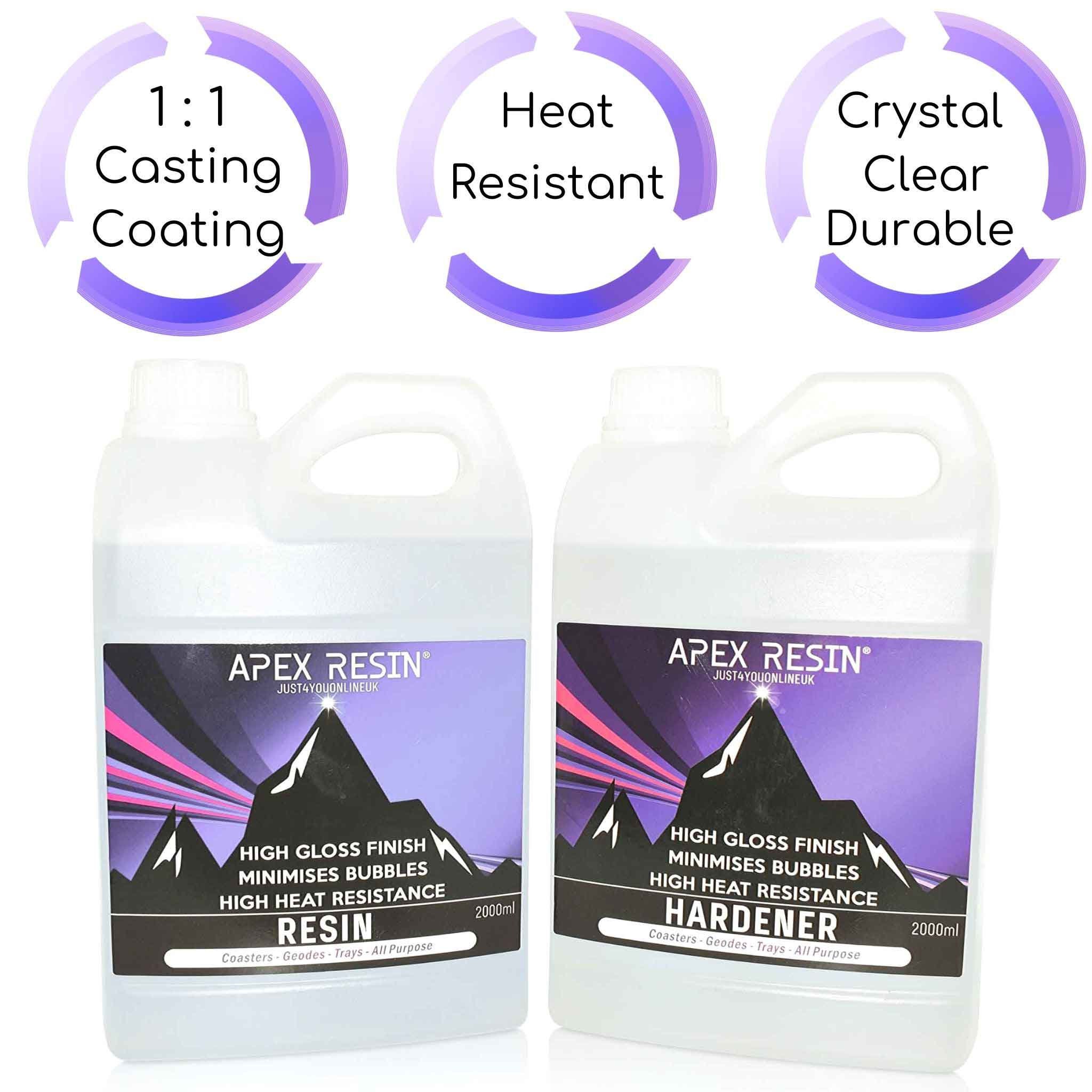 Epoxy Resin Crystal Clear Casting Resin. High Heat Resistant Resin for Art,  Craft. Durable, Glass Like Apex Resin. 