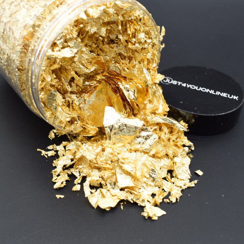 Gold Silver Leaf Flakes LARGE POT Solvent Resistant Leafing Etsy