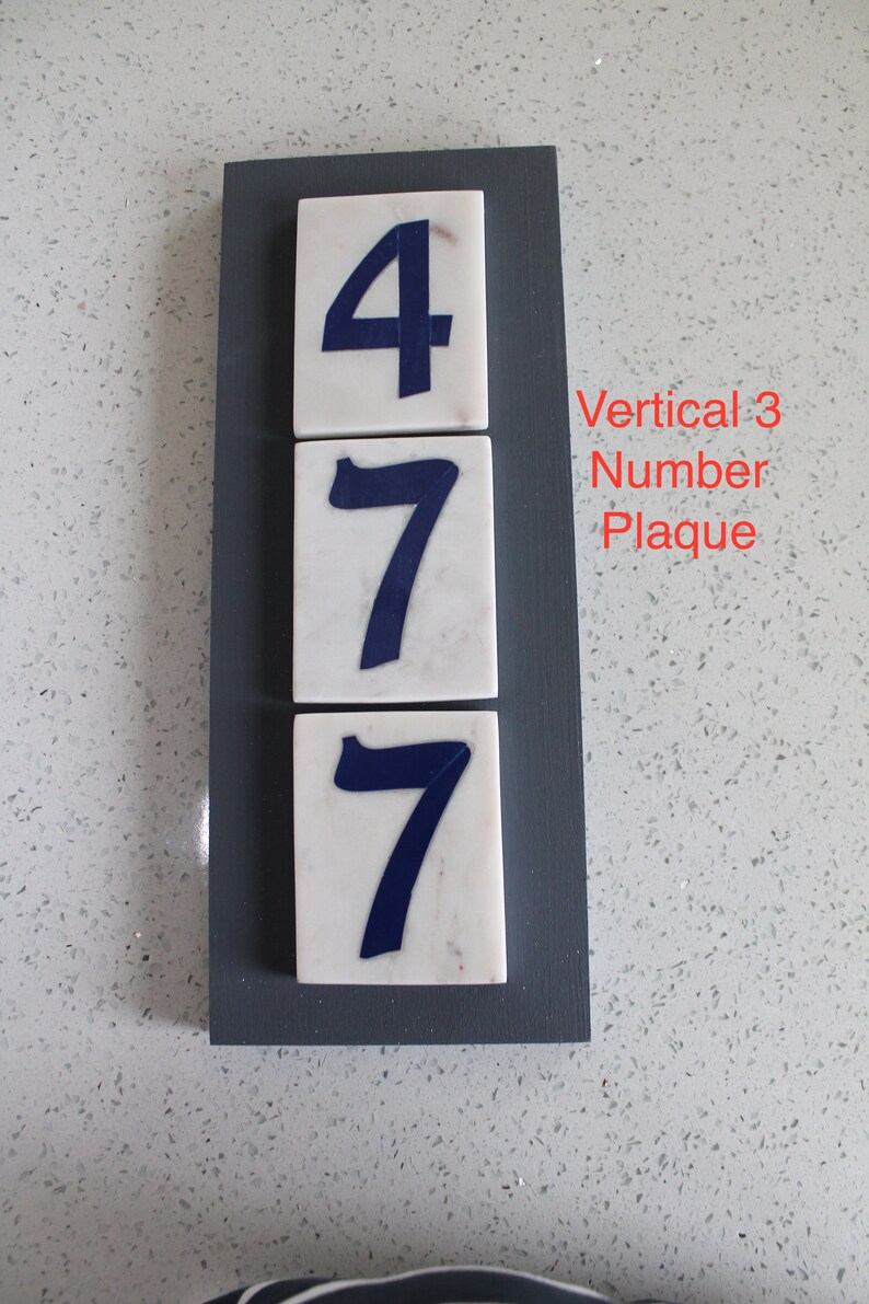 Outdoor Indoor Inlay Marble Number Tiles, Wall Plaque Sign, Creative ...