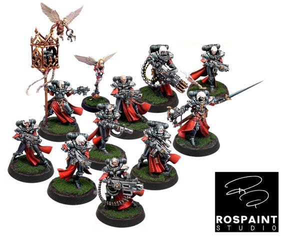 PAINTED Adepta Sororitas Battle Sisters Squad - Pro Painted