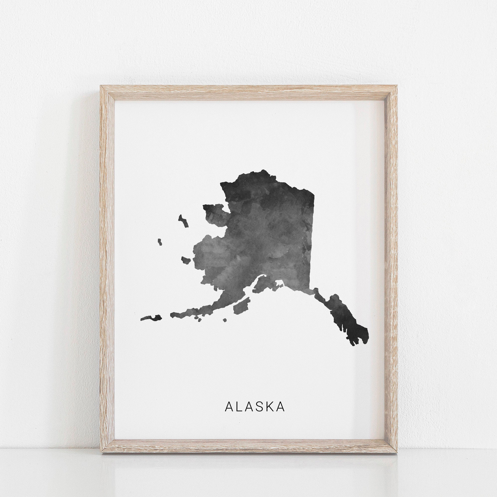Alaska Map Print Alaska State Map Art State Map Print