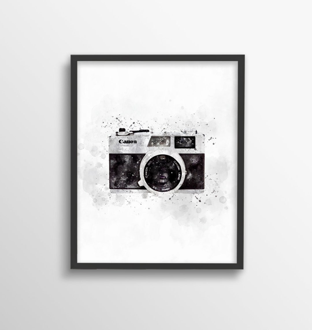 Camera Wall Art Camera Print Camera Printable Watercolor Etsy