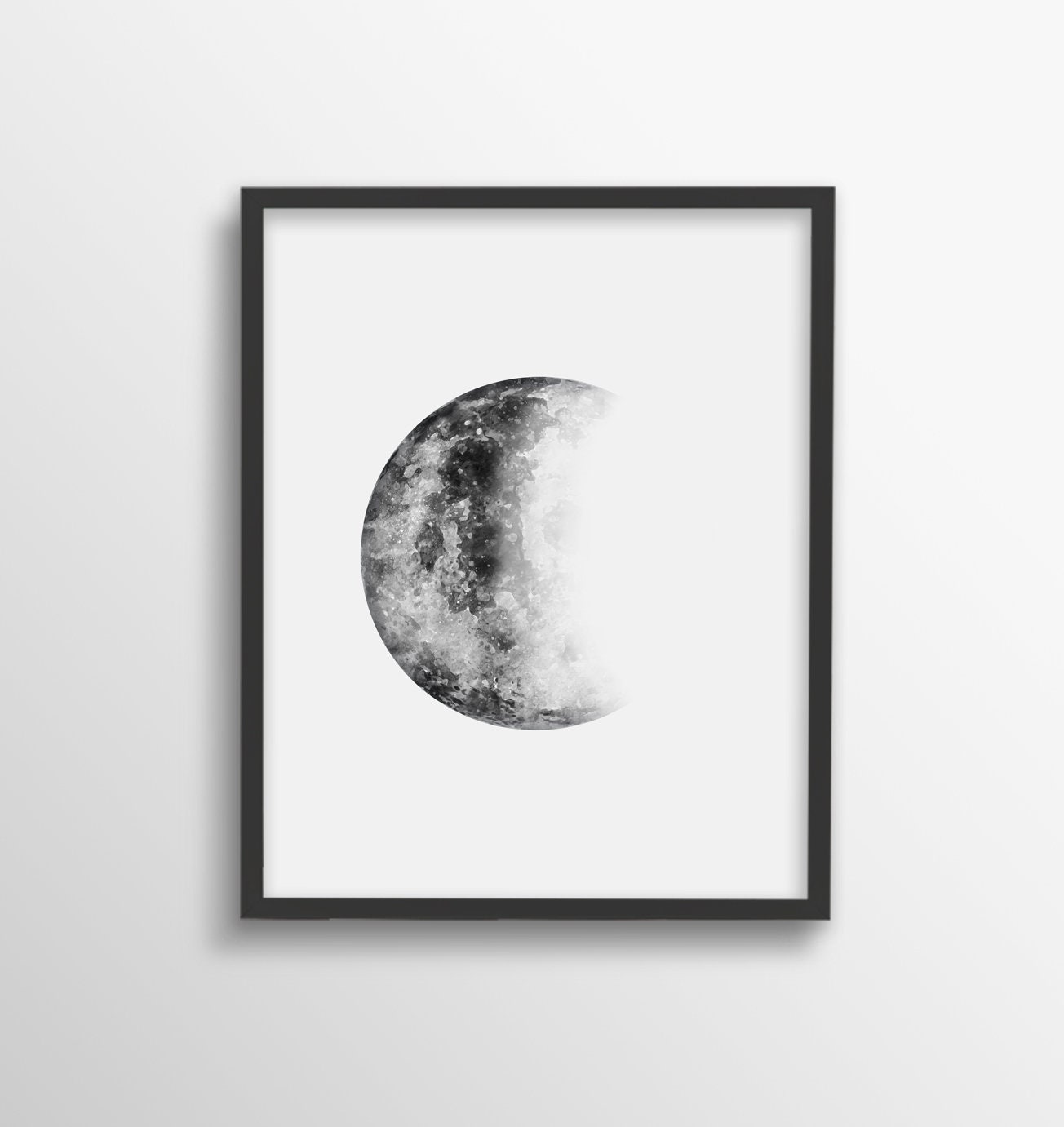 Moon Phases Wall Art Moon Phases Set Watercolor Moon Wall Etsy