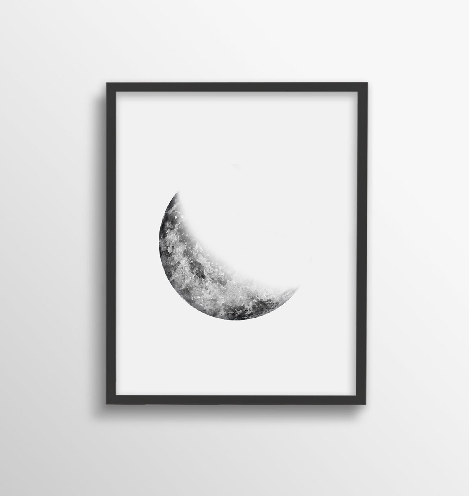 Moon Phases Wall Art, Moon Phases Set, Watercolor Moon Wall Art, Lunar