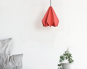 Abat-jour origami en papier rouge ; Pack unique de vanille Bliss