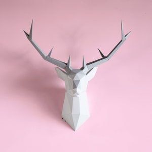 Brownfolds DIY Paper Wall Trophy Origami Deer Head Wall Decor Art Piece Pre-cut and Scored Paper Templates image 1