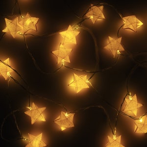 Brownfolds Paper Origami Star Fairy Lights 2 Meter Battery Operated 20 LED String light with Decorative Handmade Pop Stars image 8