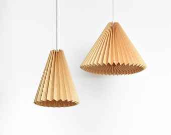 Origami Paper Lampshade – TIPI Mini Pleated Pendant Lamp – Scandinavian Japandi Hanging Light