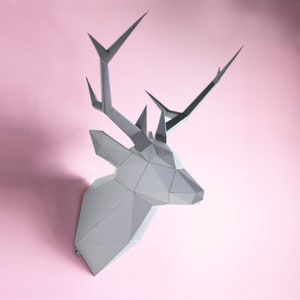 Brownfolds DIY Paper Wall Trophy Origami Deer Head Wall Decor Art Piece Pre-cut and Scored Paper Templates image 2