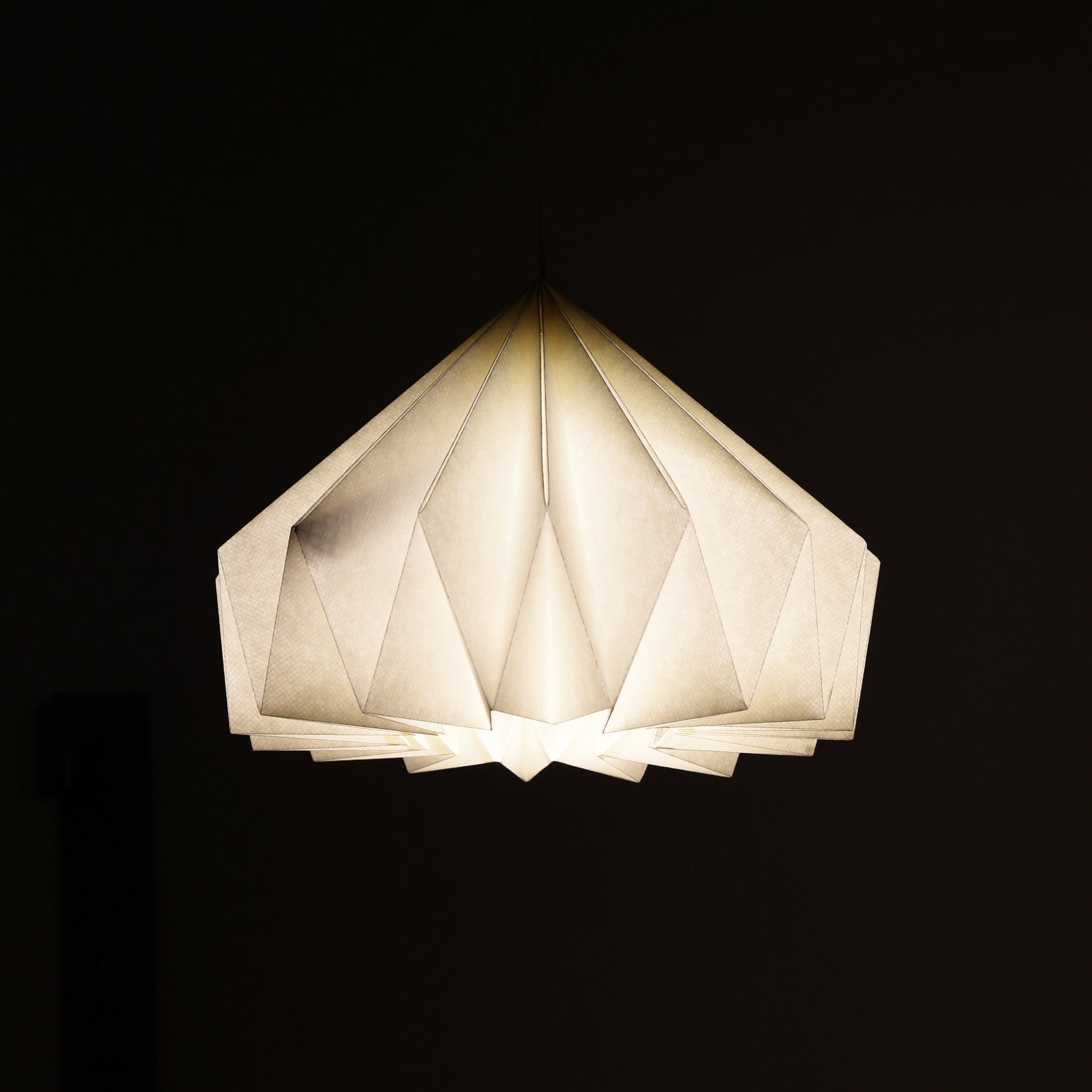 Brownfolds White Paper Origami Lamp Shade Vanilla Bliss Dual Etsy