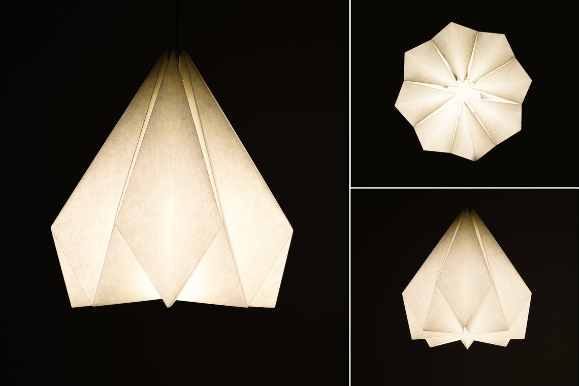 Brownfolds White Paper Origami Lamp Shade Vanilla Bliss Etsy UK