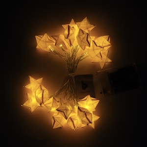 Brownfolds Paper Origami Star Fairy Lights 2 Meter Battery Operated 20 LED String light with Decorative Handmade Pop Stars image 7