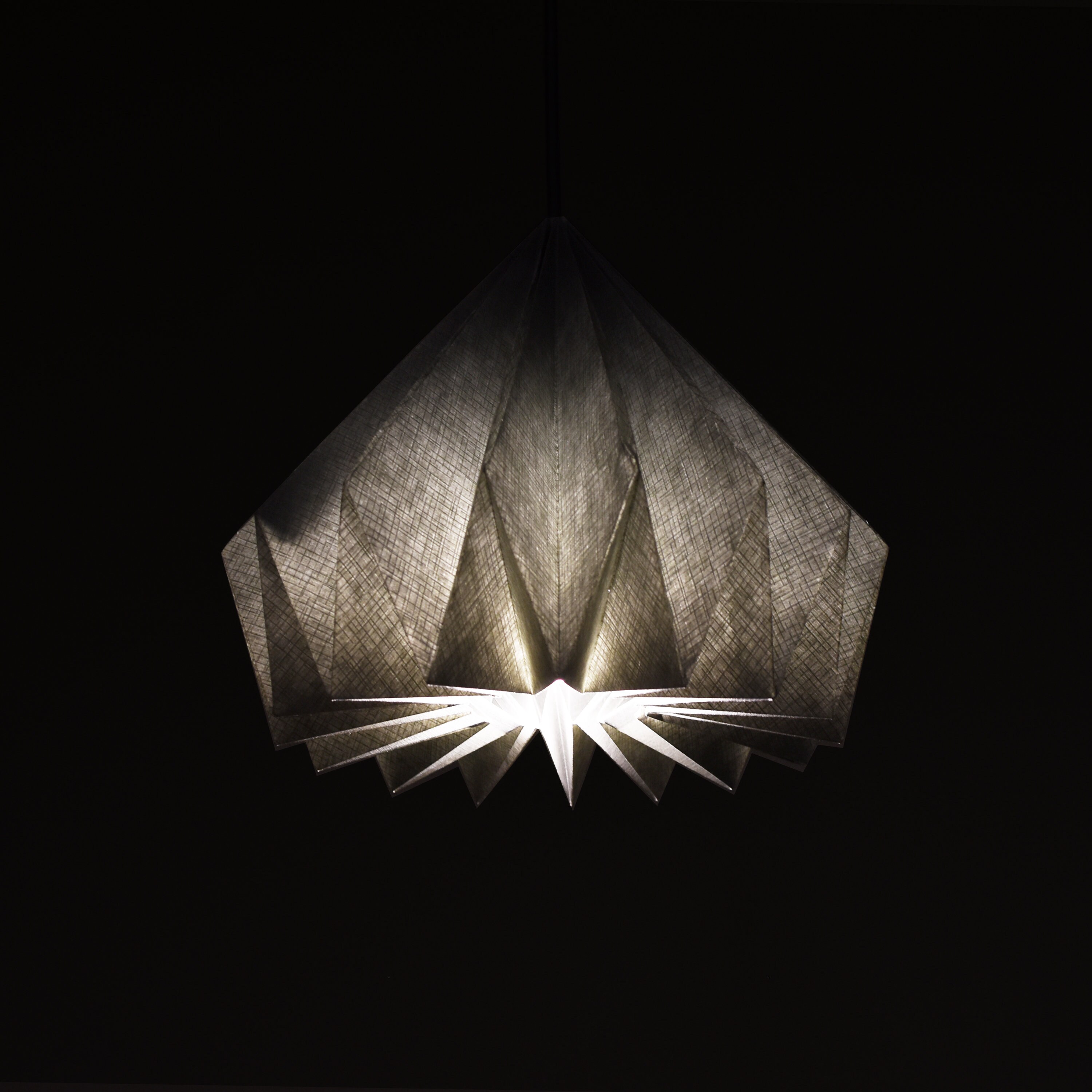 Brownfolds Grey paper origami lamp shade Vanilla Bliss dual | Etsy