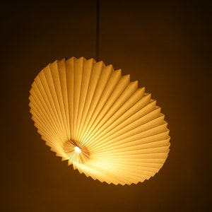 Brownfolds White Flying Saucer Paper Lampshade - Origami Hanging Lamp