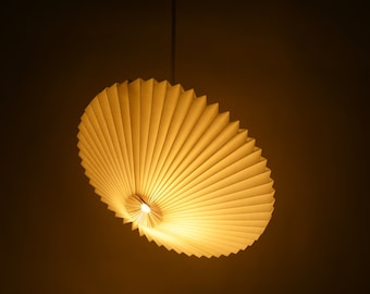 Brownfolds White Flying Saucer Paper Lampshade - Origami Hanging Lamp