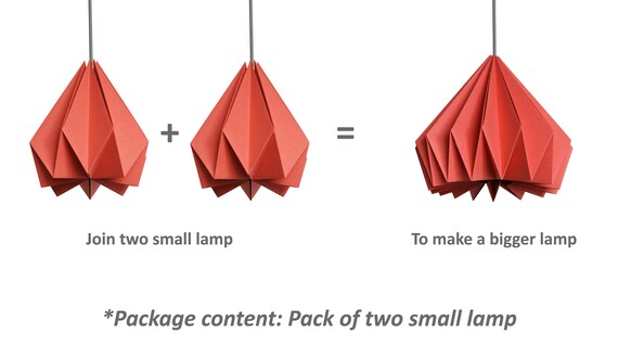 Brownfolds Red Paper Origami Lamp Shade Vanilla Bliss Dual Pack