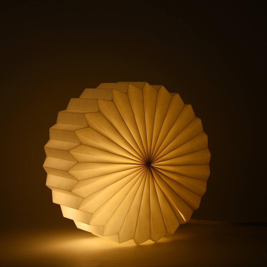 Brownfolds 2 in 1 Hanging & Table lamp, Ferris Origami Lampshade; White Pleated Paper