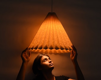 折り紙ランプシェード - ベージュティピハイ デュアルパックペンダントライト - スカンジナビア ジャパンディ シーリングランプ