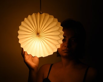 Ferris White Paper Origami Lampshade by Brownfolds; 2 in 1 hanging & table lamp