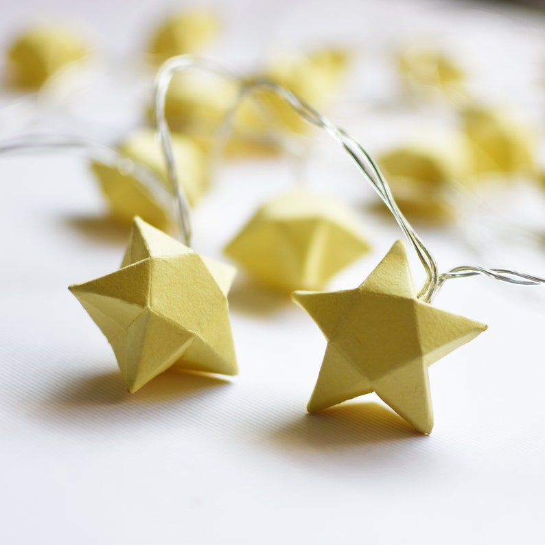 Brownfolds Paper Origami Star Fairy Lights 2 Meter Battery Operated 20 LED String light with Decorative Handmade Pop Stars image 5