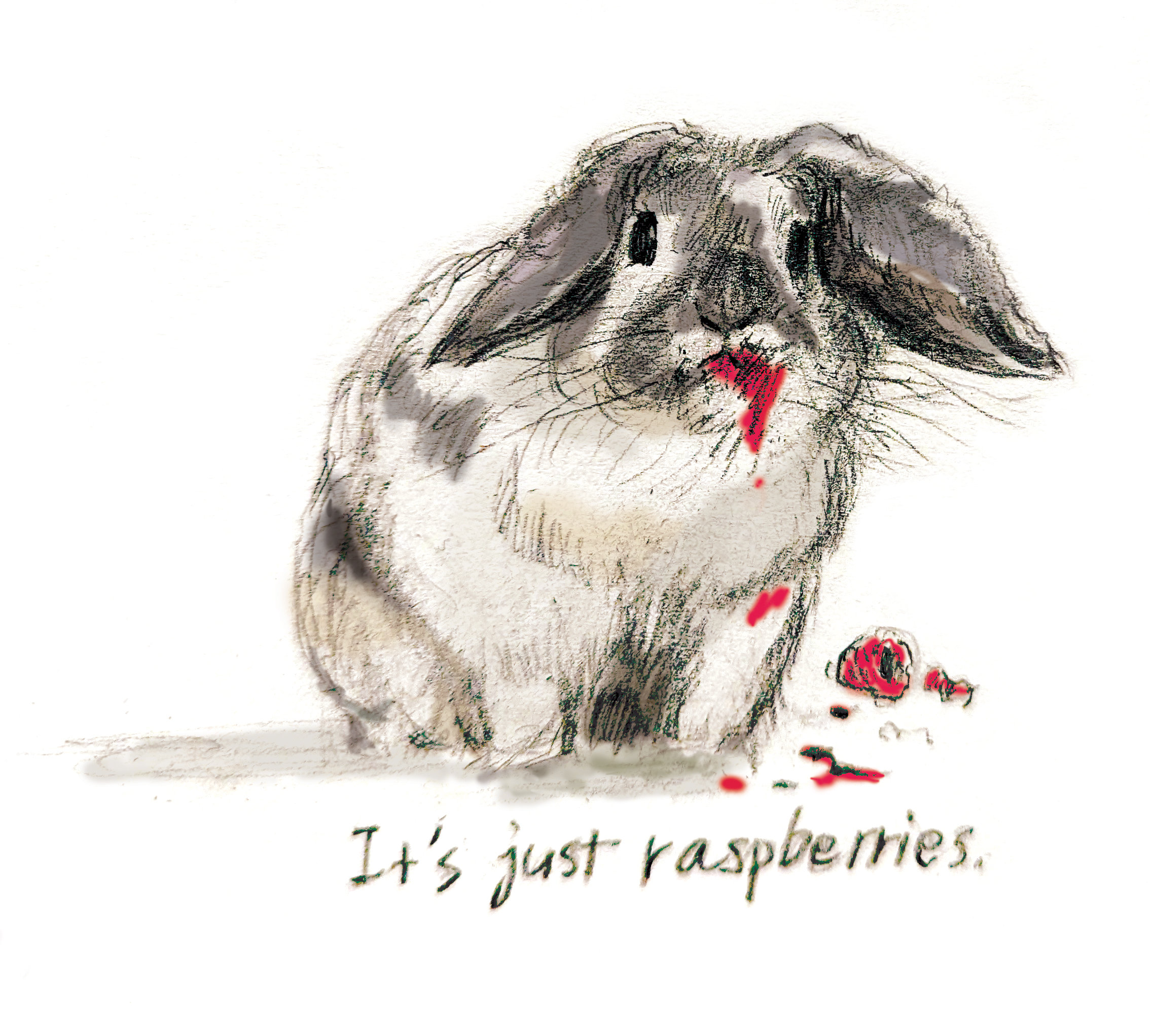 It's Just Raspberries- Scary Bunny Sticker - Etsy