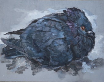 Cartolina/stampa artistica "Puffy Pigeon"