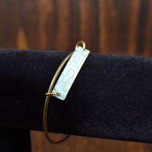 Teal Hammered Bangle Bracelet