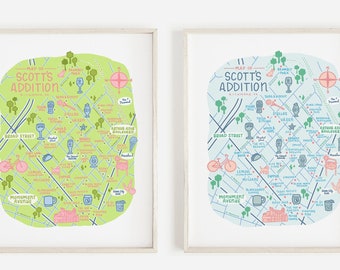 Scott's Addition Map Print || Richmond, Va Art || Downtown RVA Gift || Richmond Neighborhood Wall Art