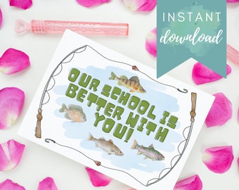 Cute Fish Valentine Printable || Instant Download || Printable DIY Valentines