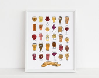 Beers of Richmond Print || Richmond, Va || 30 Craft Breweries Included
