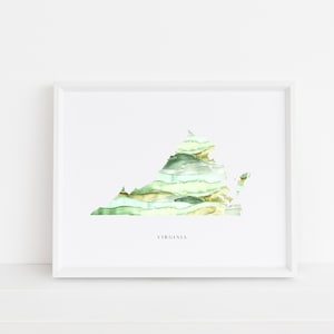 Blue Ridge Mountains State Print || Virginia or Tennessee or North Carolina