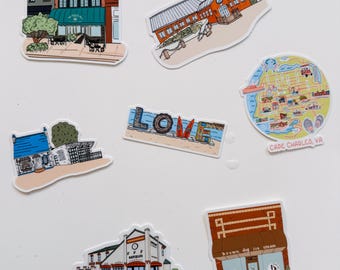 Cape Charles Virginia Sticker Pack | Eastern Shore Vinyl Decals