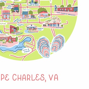 Cape Charles Map Print || Cape Charles, Va Collection || Eastern Shore