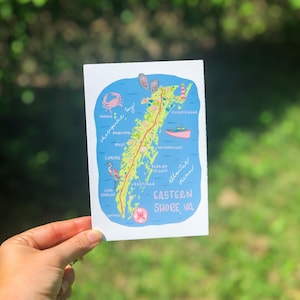Cartolina Riva Orientale // Cartolina Virginia // 4" x 6" Stampa mappa // Regalo Virginia