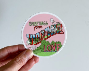 Greetings from Virginia Sticker | Illustrated Vinyl Decal