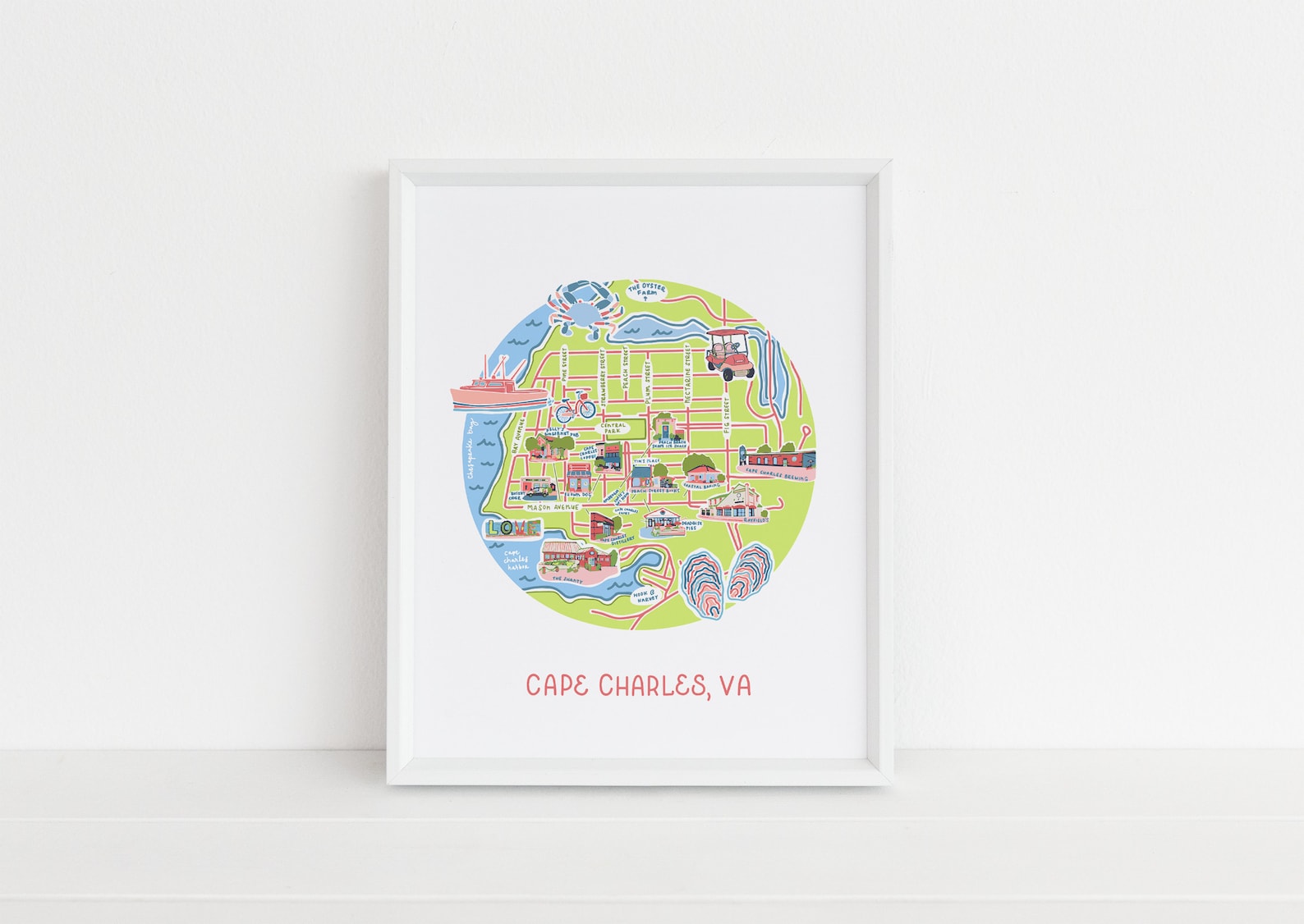 Cape Charles Map Print Cape Charles Va Collection - Etsy