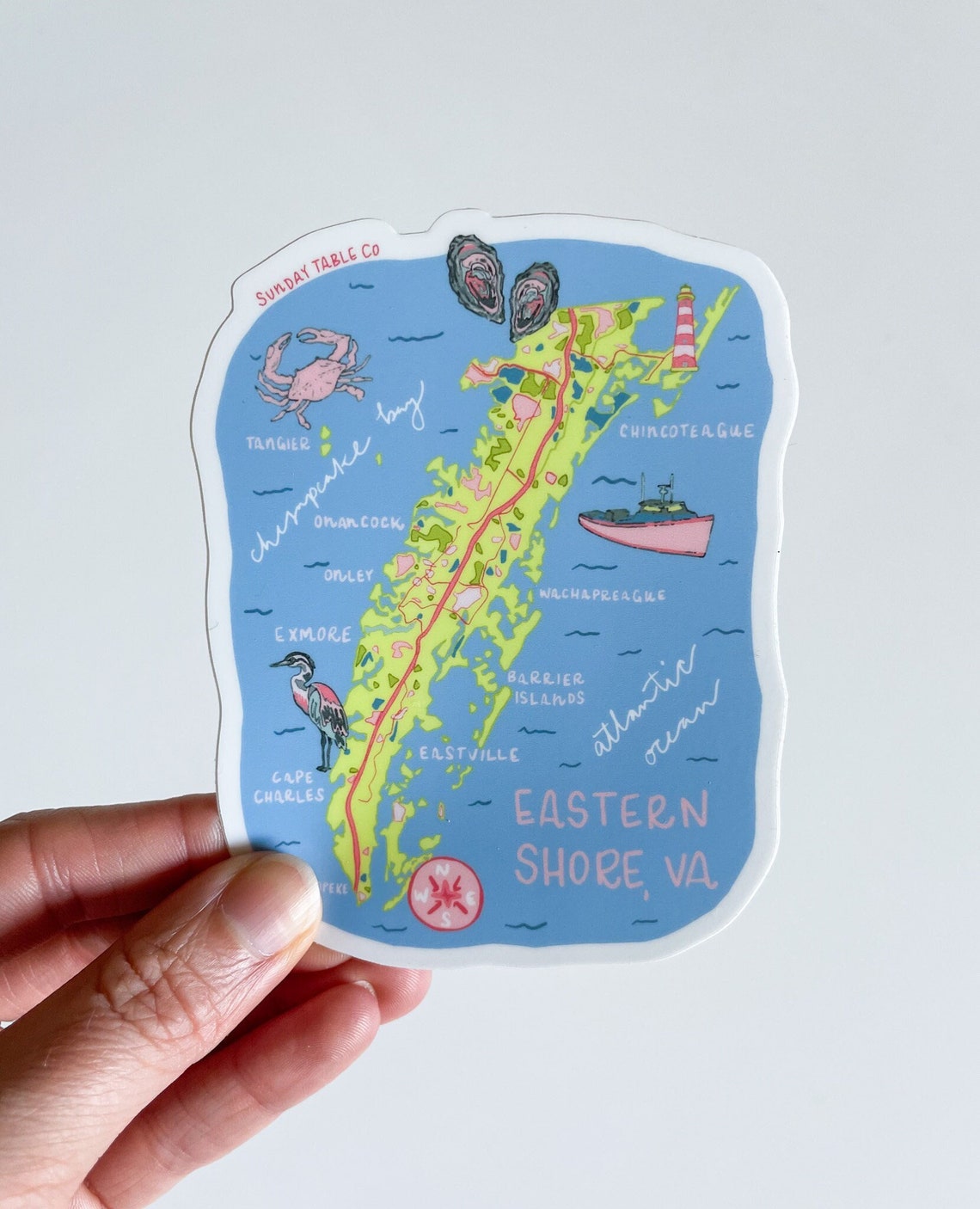Eastern Shore Virginia Map Sticker | Die-cut Vinyl Decal - Etsy