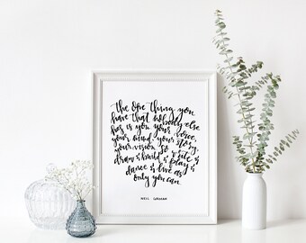 Hand-lettered Neil Gaiman Print (Digital Download)