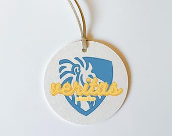 Veritas Lions Paperboard Ornament | Richmond School Gift, Stocking Stuffer