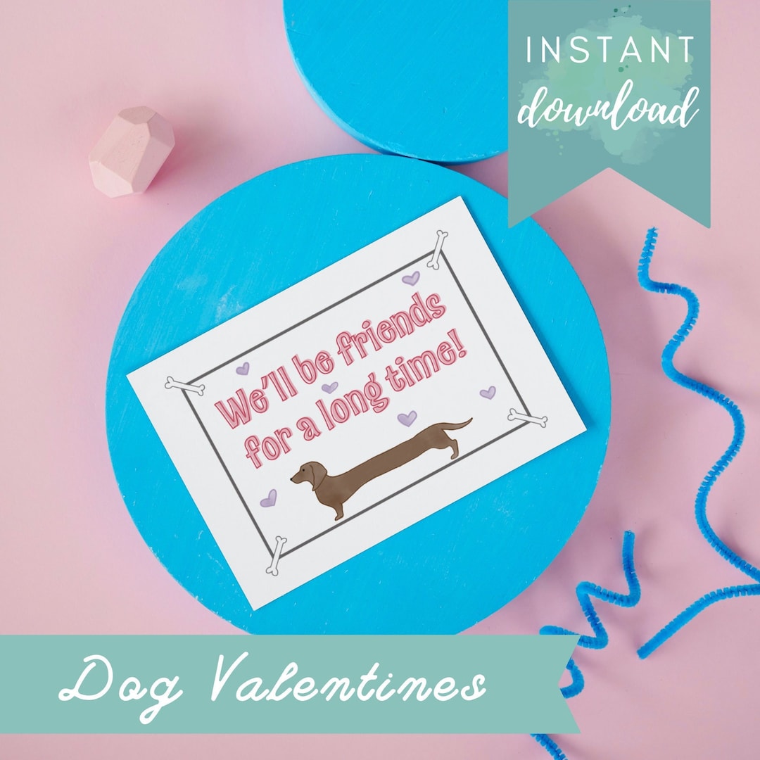 Cute Dog Puppy Valentine Printable || Instant Download || Printable DIY ...
